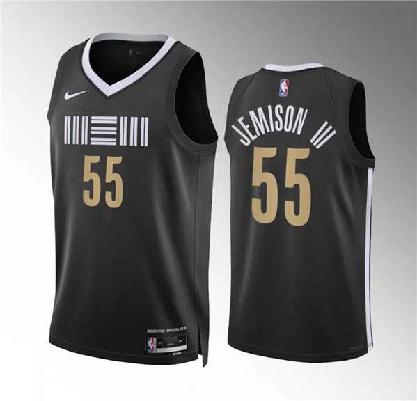 Mens Memphis Grizzlies #55 Trey Jemison Iii Black 2023-24 City Edition Stitched Jersey Dzhi